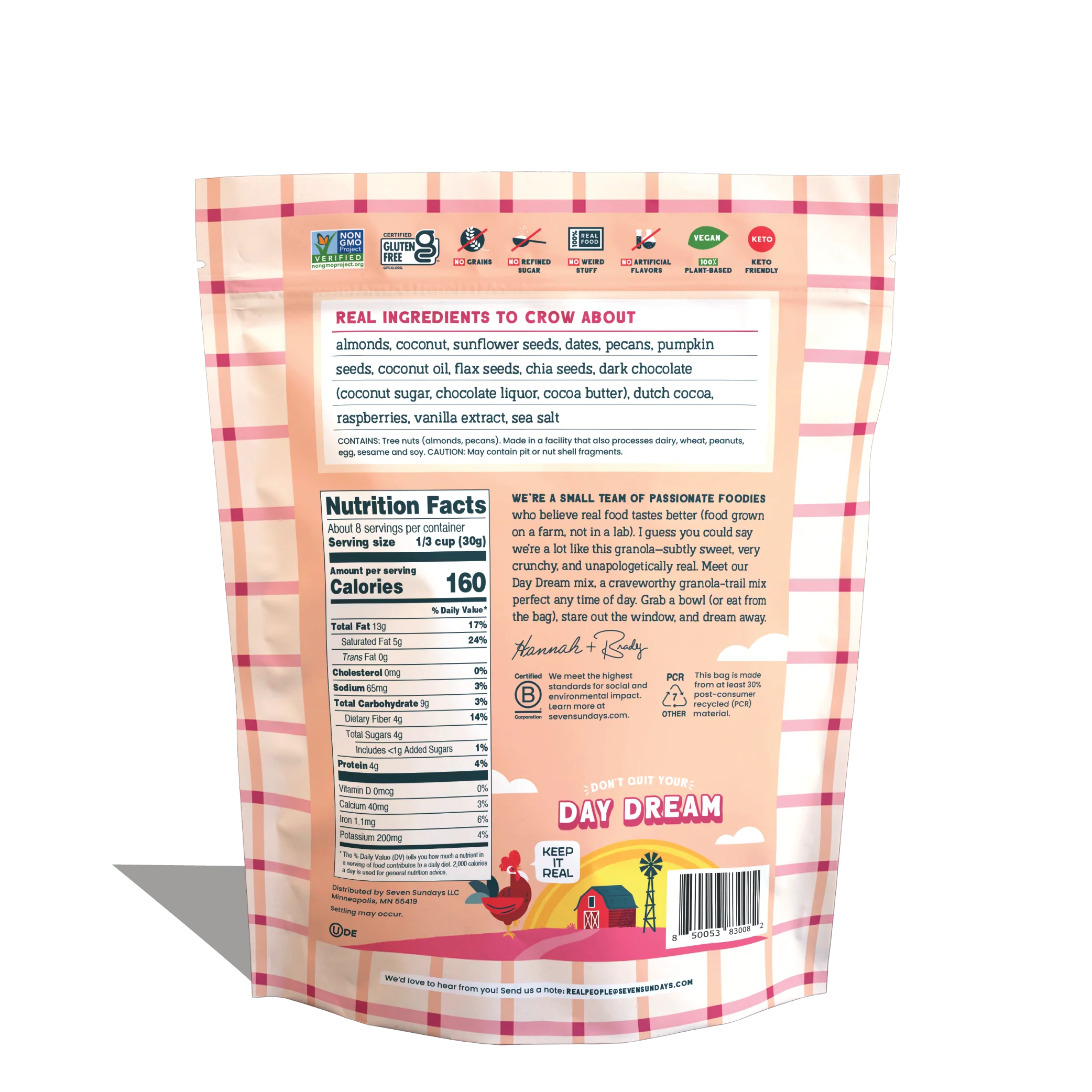 Day Dream Chocolate Raspberry Grain-Free Granola, 8oz - Image 3